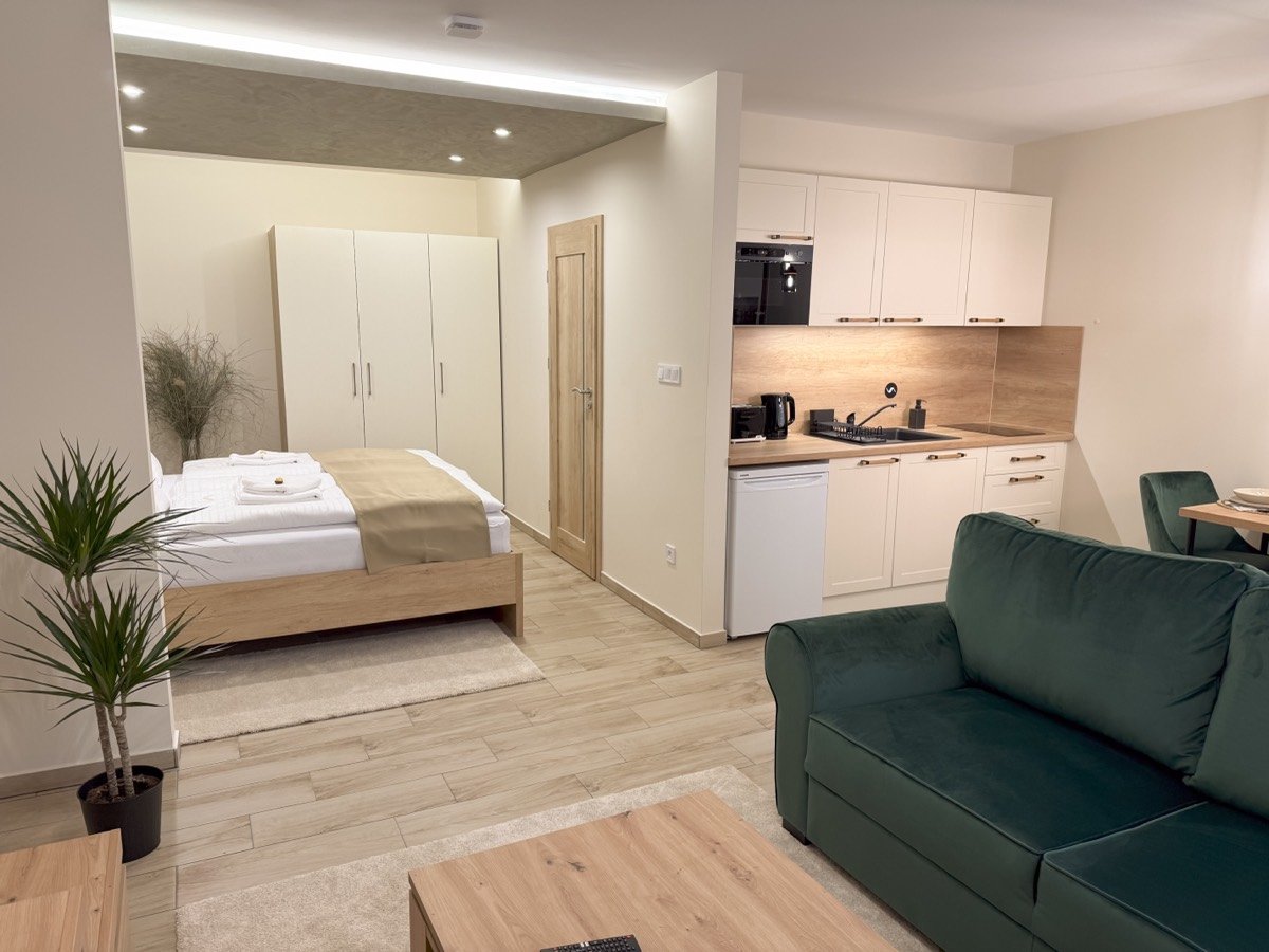 Viola Apartman Dunaszerdahely – egyterű apartman hálórésszel és konyhával